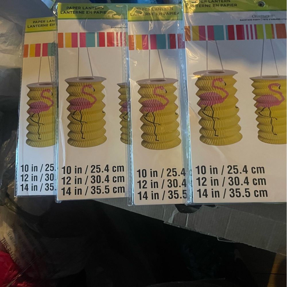 BRAND NEW FLAKINGO YELLOW PAPER LANTERN SET OF 3